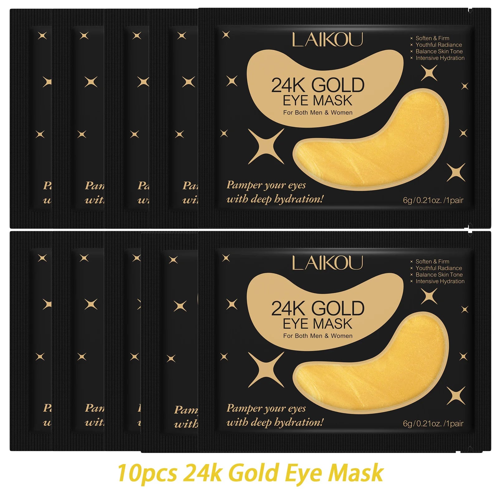 Sakura or Milk or 24K Gold Eye Mask Eye Patches Firming Moisturizing Nourishing Relieves Dark Circles Puffiness under Eyes Oasis Select 10PCS 24k Eye Msak