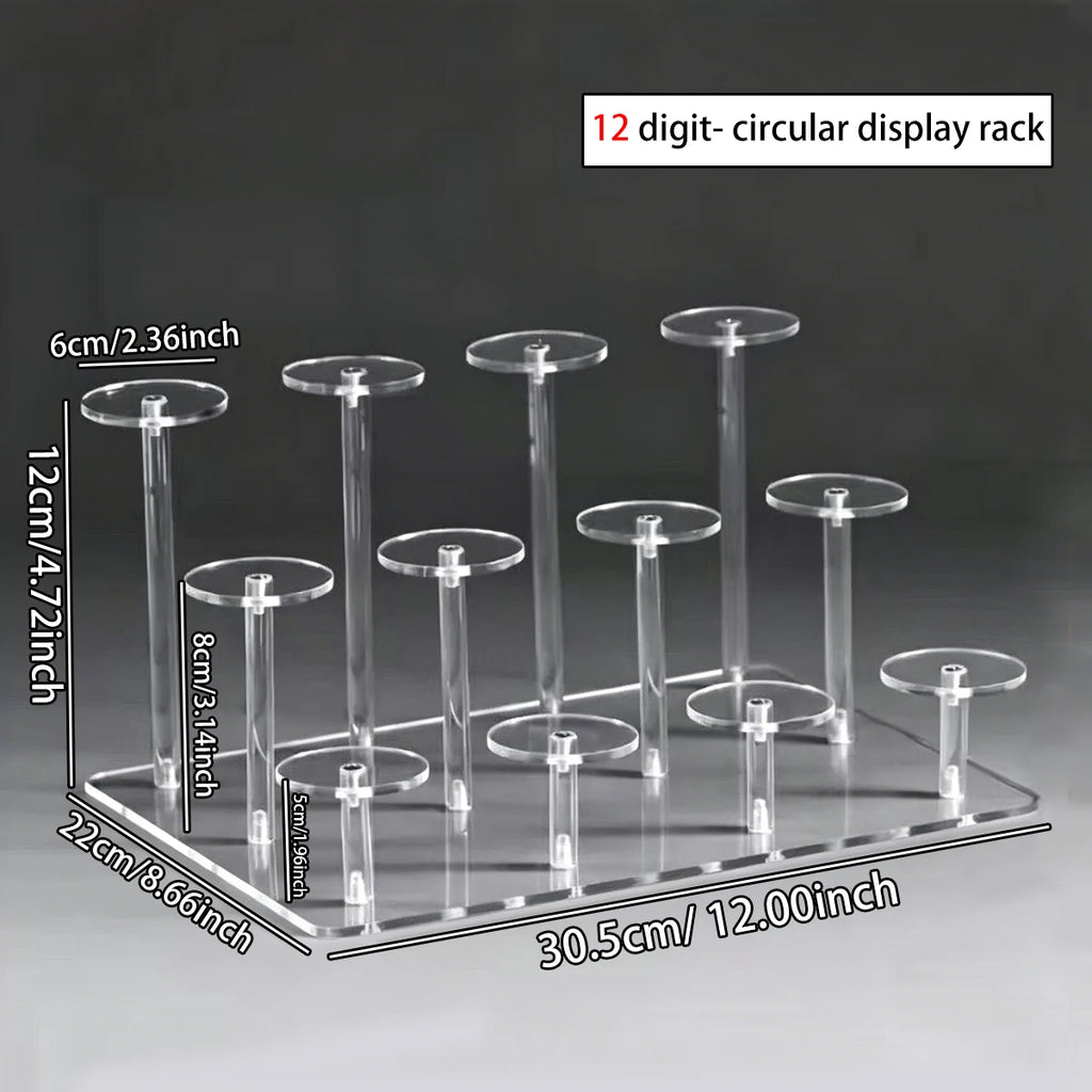 1pc transparent acrylic jewelry display rack bracelet/watch/perfume transparent elevated rack jewelry and cosmetics storage rack Oasis Select 12digit-Transparent