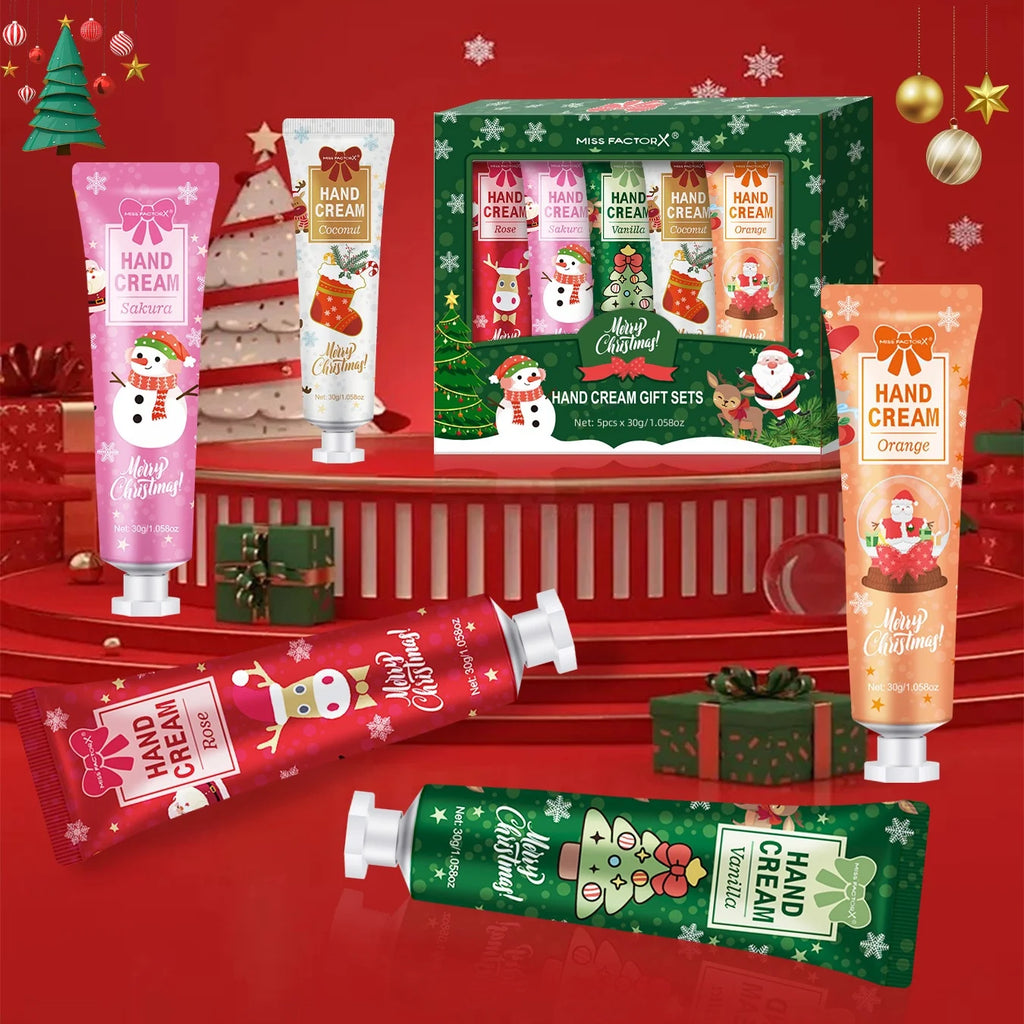 Christmas gift 5/box hand cream set, cream texture, hand cream travel pack, durable moisturizer-30g/piece gift for women Oasis Select