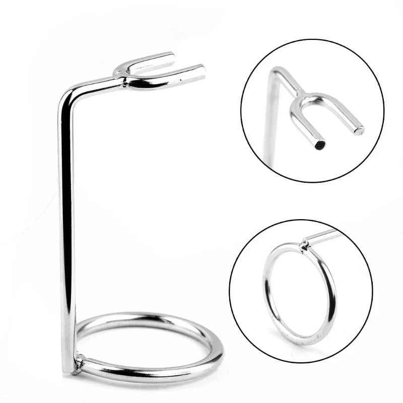 1PC Men Safety Razor Stand Art Metal Double Edge Razor Holder Shaver Storage Racks for Bathroom Salon Barber Shaving Accessories Oasis Select