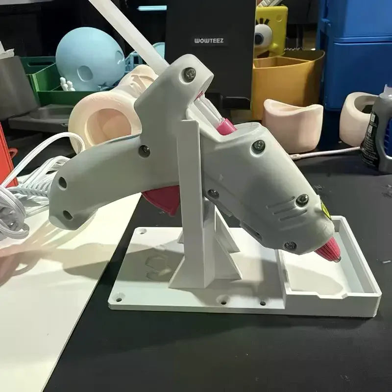 Hot Glue Gun Stand with Leak-Proof Tray & Non-Slip Base
