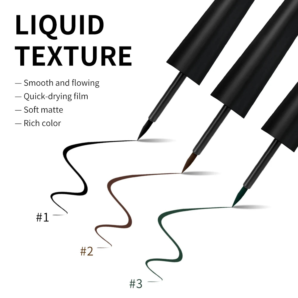 Matte Liquid Waterproof Eyeliner Brown Black 17H Long Last Sweat Proof Waterproof Wear Vegan Smudgeproof Makeup Cosmetics Oasis Select