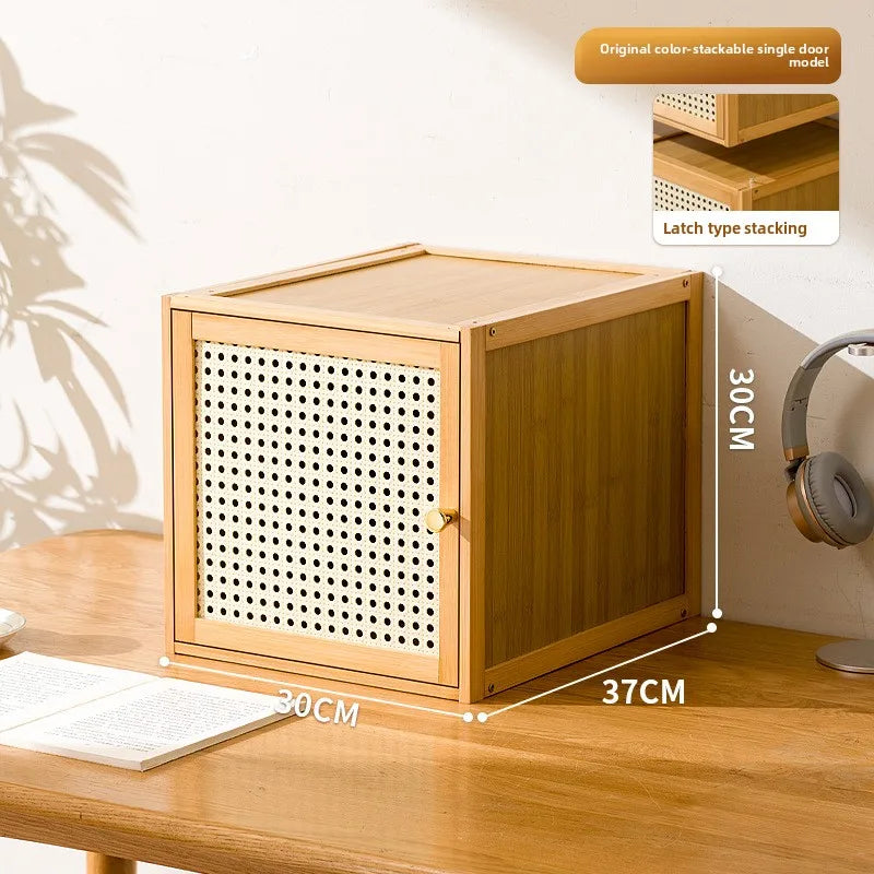 Multi-functional stackable sundries storage box finishing box crevice bedside table mini small extremely narrow bedside table Oasis Select Primary single door