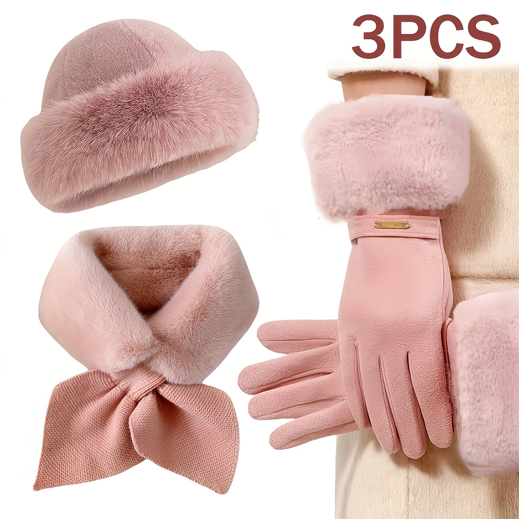 3pcs winter warmth accessory set, It is perfect for cold weather and outdoor activities, ideal Christmas or Valentine's Day gift Oasis Select 3pcs