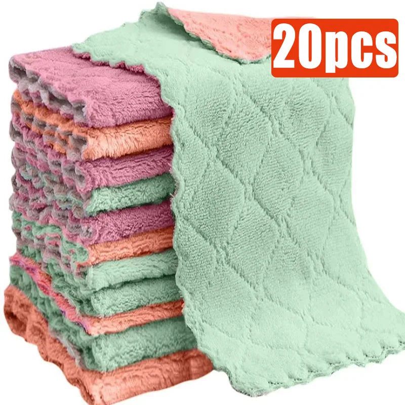5/30 Microfiber Towels Absorbent Kitchen Cleaning Cloth Non-Stick Oil Dish Towel Dishcloth Tableware Household Cleaning Towel Oasis Select 20Pcs