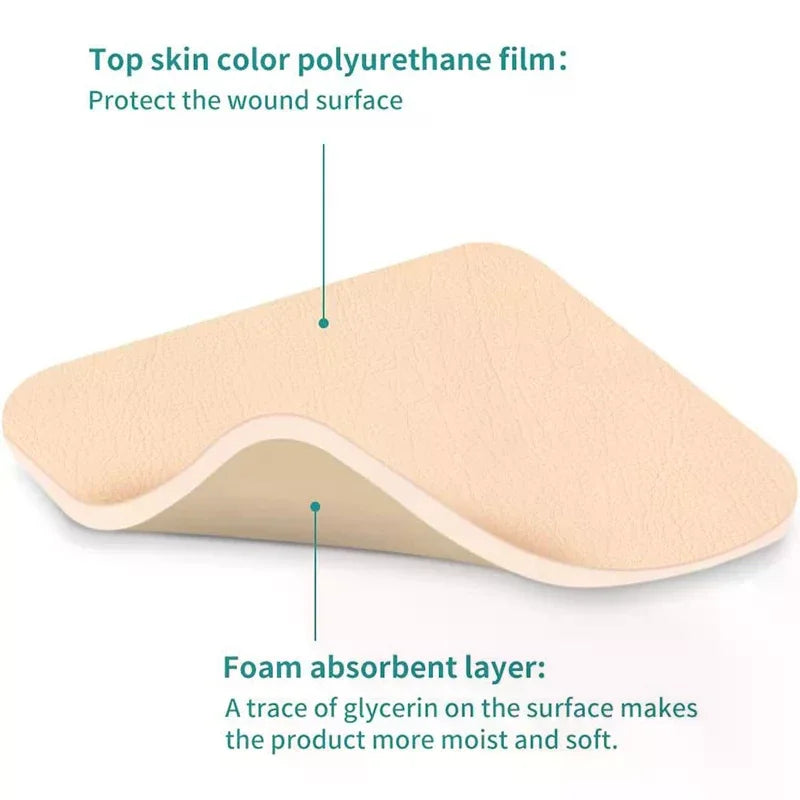 Borderless Foam Dressing Waterproof And High Absorbency Square Shaped Wound Care Bandage Silicone Foam Pad For First Aid Oasis Select