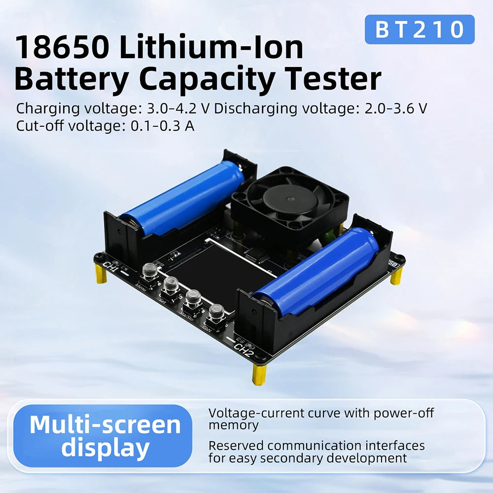 18650 Lithium Battery Capacity Tester MAh MWh Capacity Division Internal Resistance Measuring Module Type-C 18650 Battery Tester Oasis Select