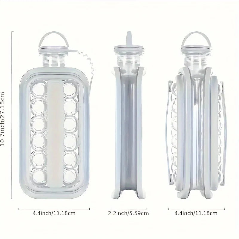 Portable Ice Tray - Large Capacity Bucket Mold and Refrigerator Accessory with Compressible Design for Easy Storage Oasis Select