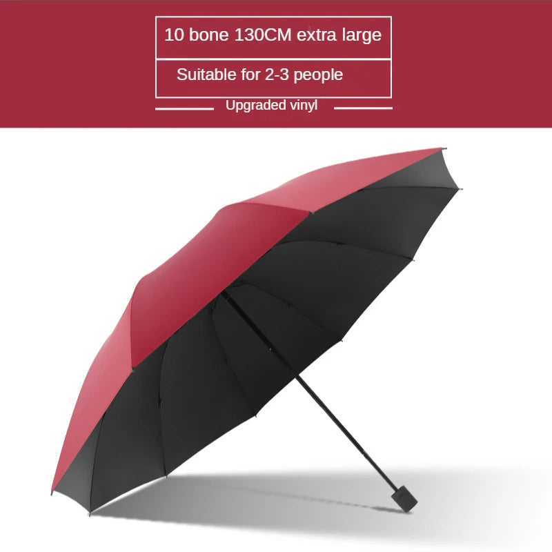 Super Large Folding Umbrella Rain Women Windproof Sunny And Rainy Paraguas Male Double Whole Family Umbrellas UBY28 Oasis Select Wine Red