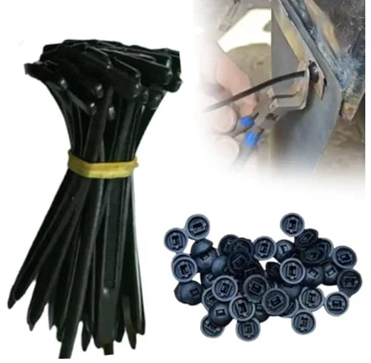 Nylon Universal Cable Tie Buckle-Heavy Duty Zip Ties Holder with Pin & Button Design Plastic Cable Ties Tool Fasteners Car Body Oasis Select 30pcs
