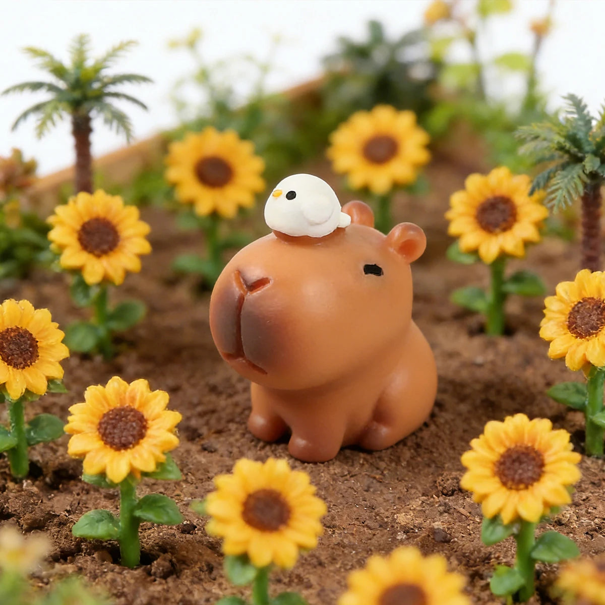 12/18 PCS Capybara Cake Topper Kawaii Car Dashboard Ornament Desk Decor Calming Animal Figurine for Console Shelf Office Oasis Select