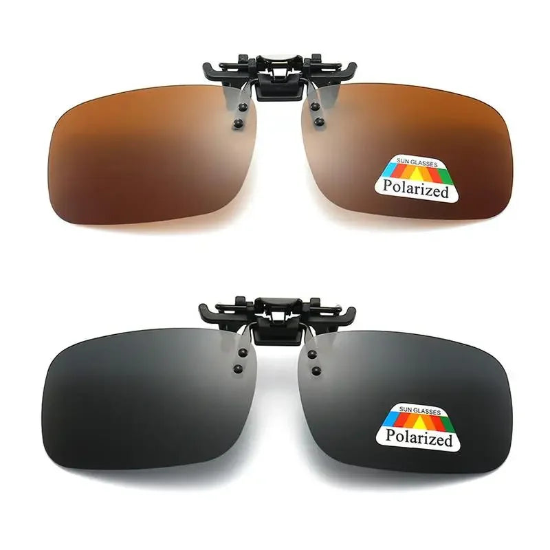 1/2/3/4pcs Polarized Glasses Clip Driving Night Vision Eyeglasses UV400 Outdoor Shades High Definition Sun Glasses Clips Oasis Select Brown-Black S