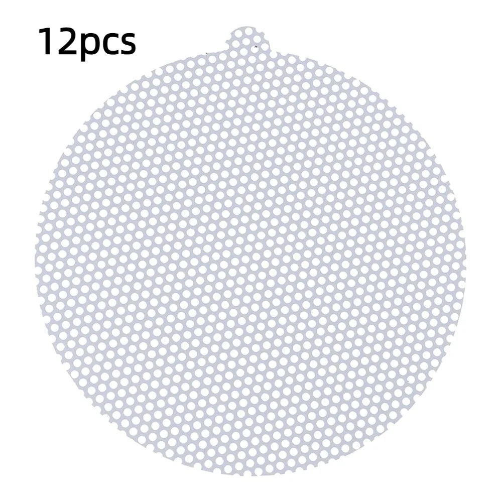 12pcs Mesh Floor Drain Sticker Waterproof Anti-Clogging Drain Hair Catcher Removable Floor Drain Patch Bathroom Oasis Select --Round
