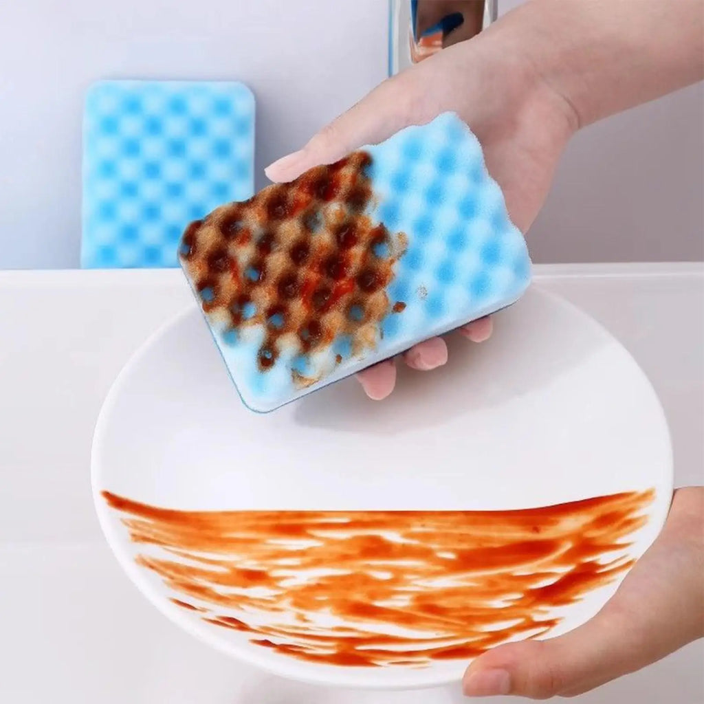 1PC Dishwashing Sponge Magic Cleaning Brush Kitchen Double-sided Decontamination Pad Washing Pot Foam Sponge Wipe Sponge Oasis Select