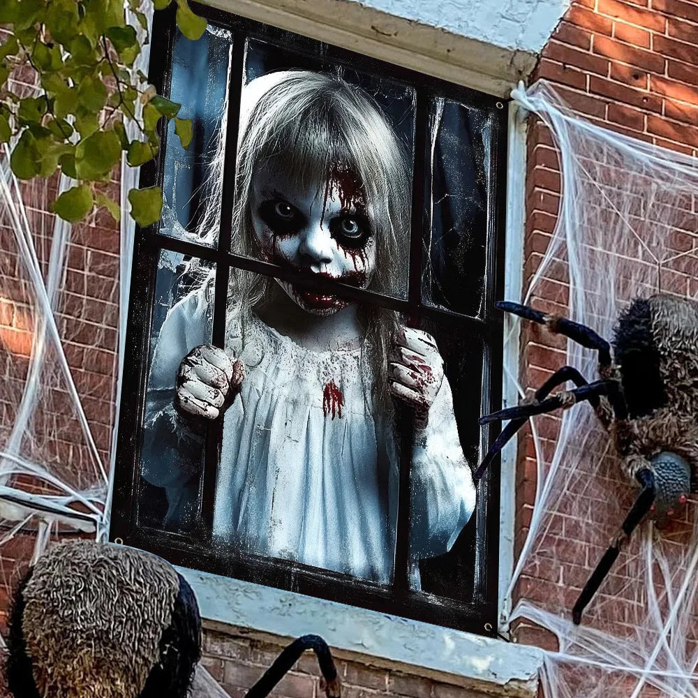 New Halloween Horror Eye Character False Window Decoration Holiday Window Costume Decoration Oasis Select
