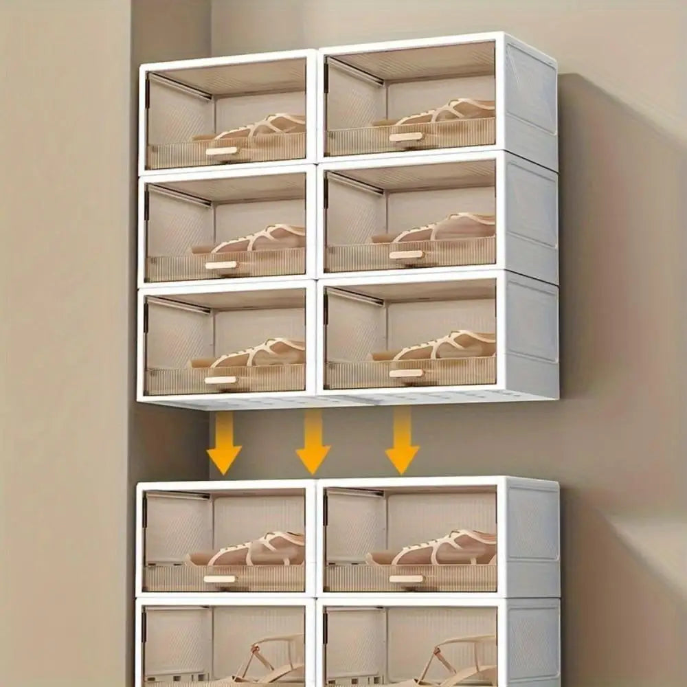 1pc transparent plastic shoe box, multifunctional family storage box, detachable shoe storage box, dustproof shoe box Oasis Select