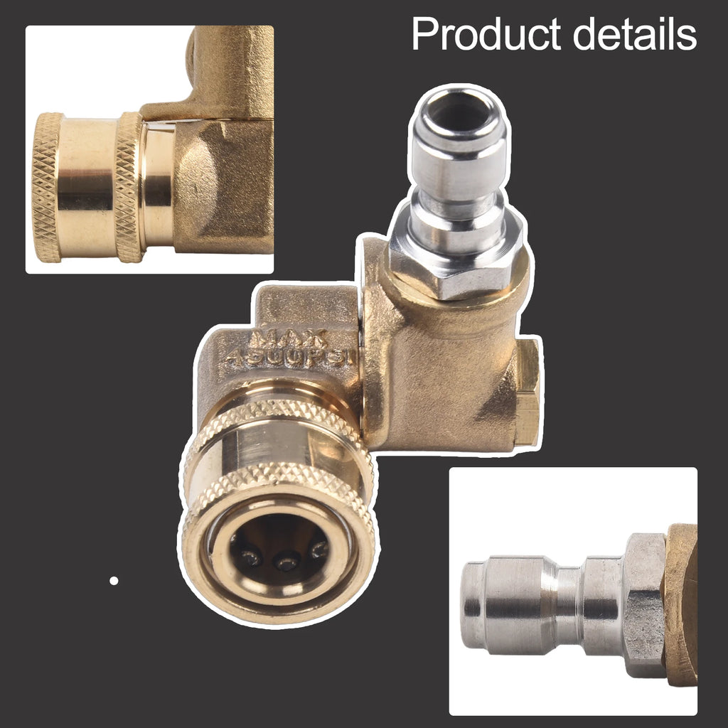 High Pressure Washer Coupler Swivel Brass Coupler Attachment 1/4" Quick Connect 5-speed Adjustable Rotating Nozzle ﻿ Oasis Select