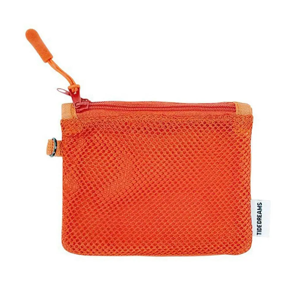 Dual-Layer Mesh Travel Makeup Bag – Mini Zipper Organizer Travel Cosmetics Bag Oasis Select Orange