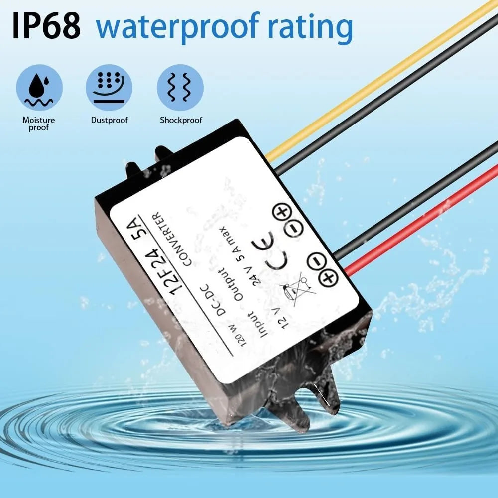 DC/DC 12V To 24V Converter 5A Step Up Converter Voltage Waterproof Power Supply Module Boost Transformer For Car Truck Vehicle Oasis Select