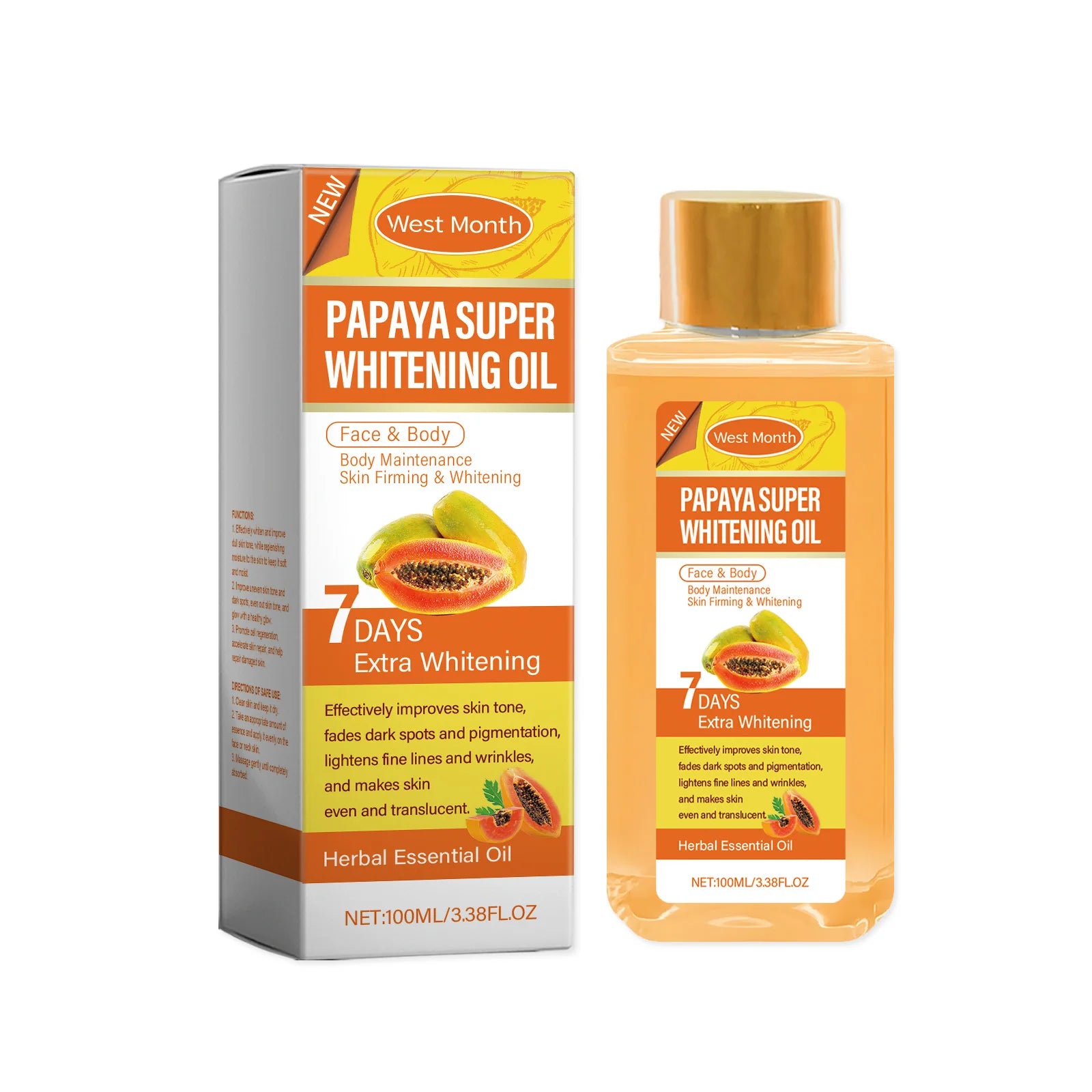 Papaya Brightening Body Oil – Smooth, Nourish & Even Skin Tone