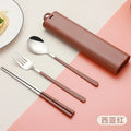 304 stainless steel portable tableware set chopsticks spoon outdoor Korean single tableware Oasis Select D