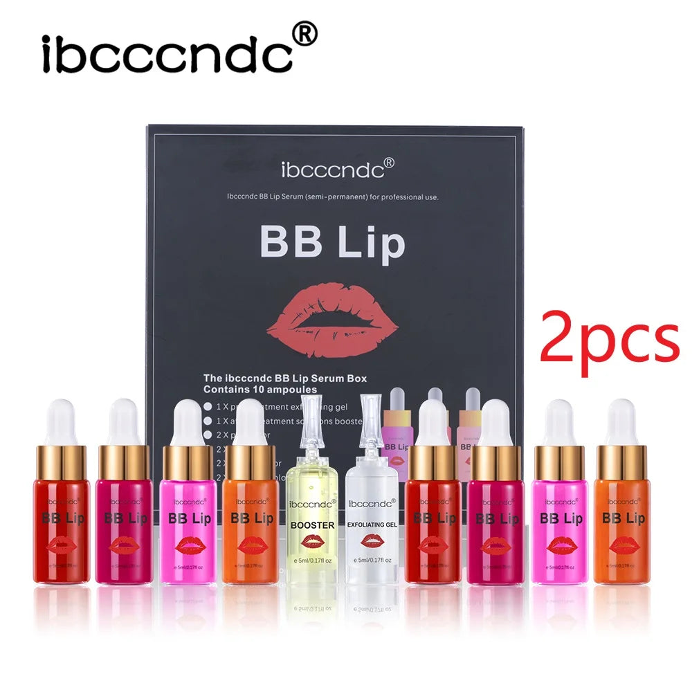 BB Lips Ampoule Serum Starter Set Semi-Permanent BB Lip Gloss Tinted Pigment Lasting Moisturizing For Lip Care Korea Glow Oasis Select 2 box