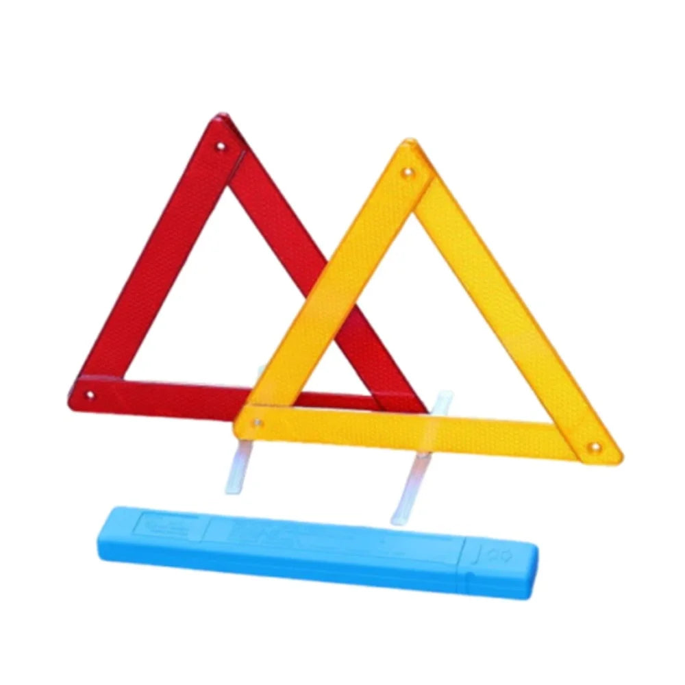 Reflective Emergency Warning Triangle Metal Bracket Foldable Reflective Triangle 2Pcs Set Folded Stop Sign Oasis Select 410