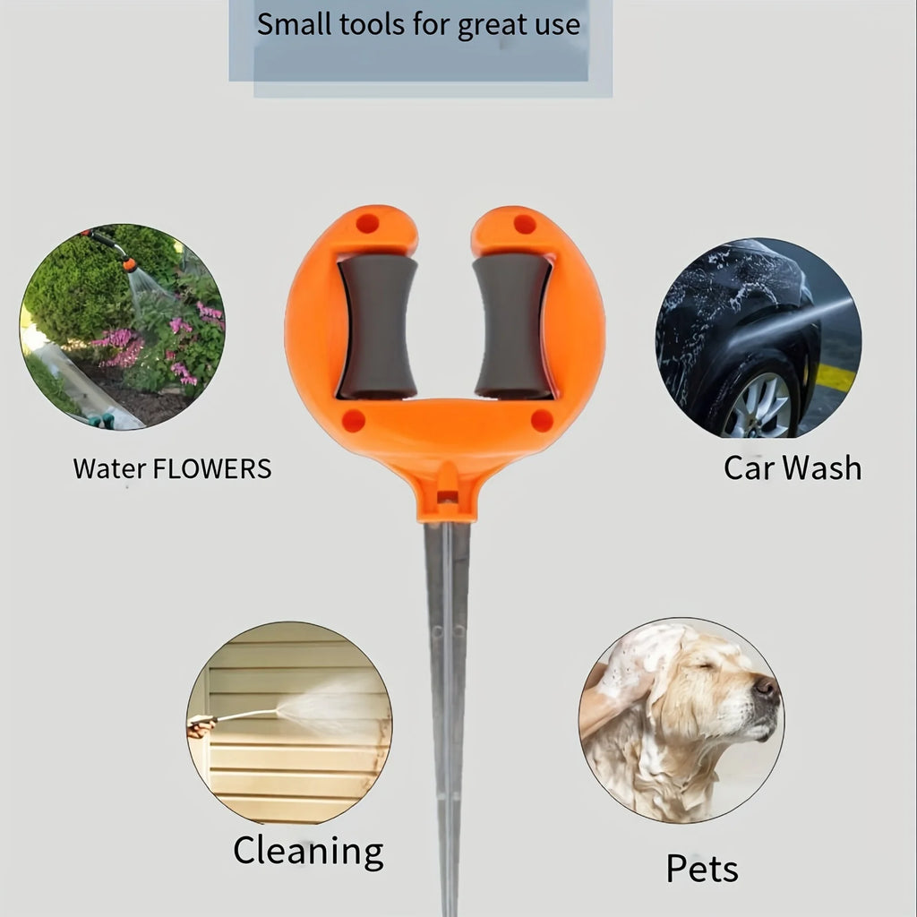 1pc Orange/White Garden Hose Guide, Iron Base for Stable Ground Fixation, Premium Material Durable Stylish Design Oasis Select