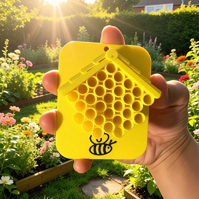Garden Bee House, Solitary Bee Hotel, Outdoor Hanging Beehive, Attracts Pollinators, Yard Ecological Decoration Oasis Select