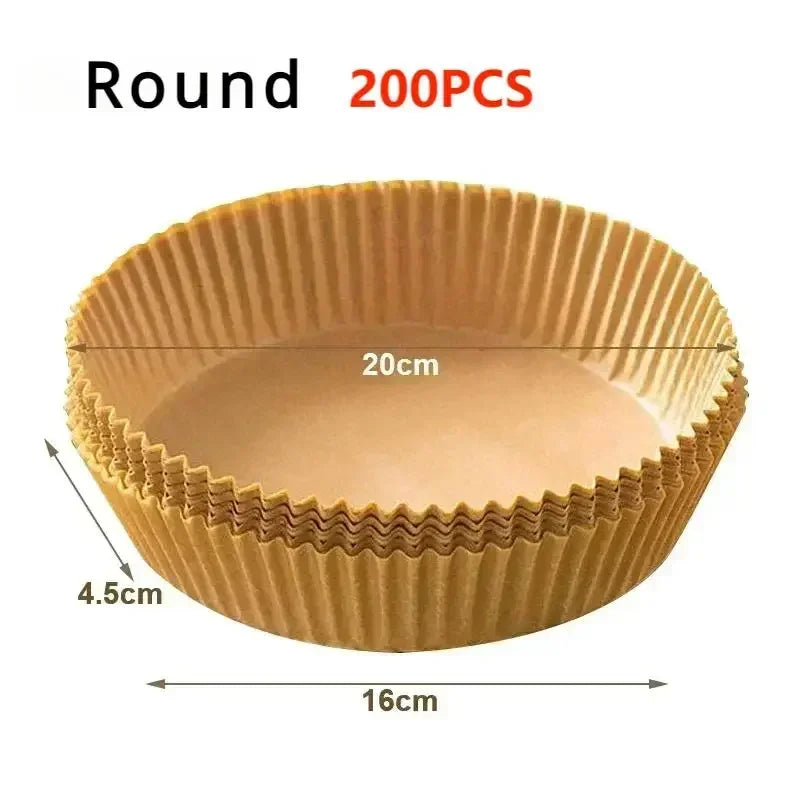 Disposable Air Fryer Paper Non-Stick Kitchen Baking Airfryer Mat Oilproof Micro-wave Barbecue Pad Baking Paper Liner Accessories Oasis Select zhaguo-Round-200pcs