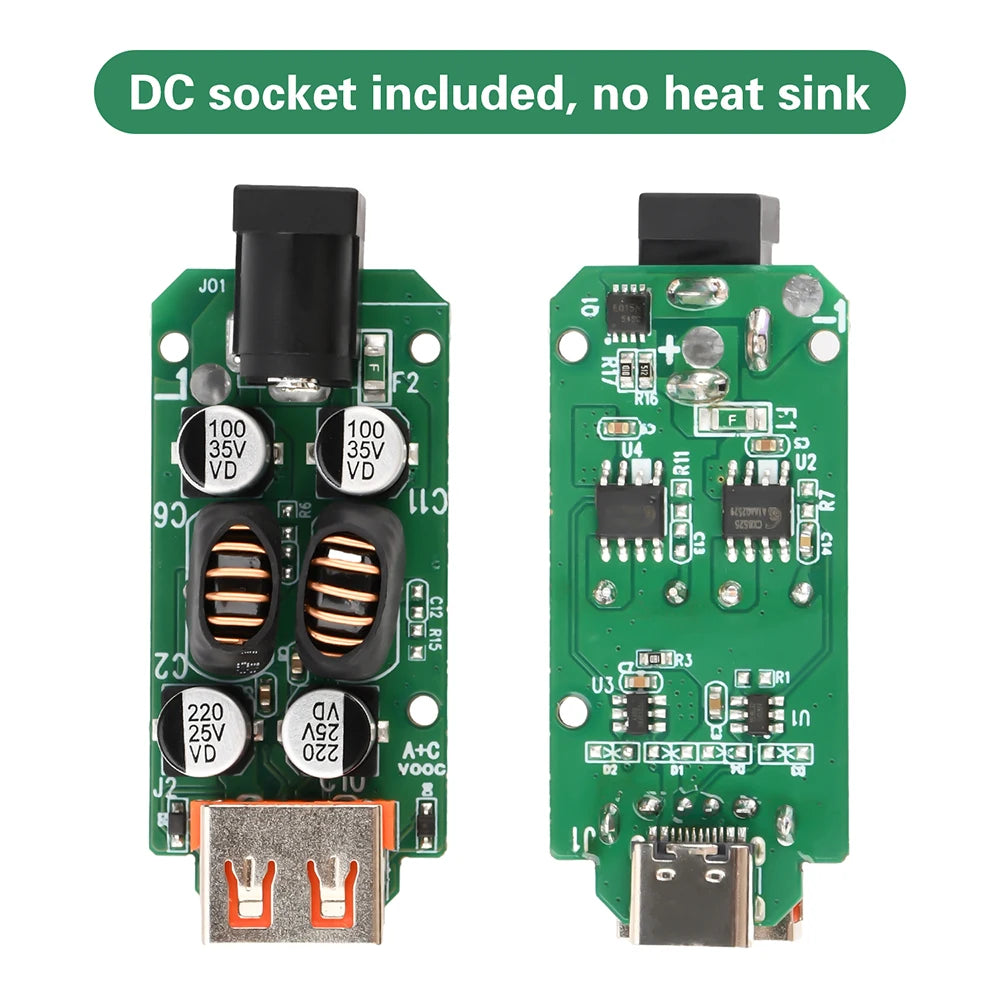 DC 9V-30V Car Mounted Step-Down Charging Module VOOC Multi Protocol USB A 30W+Type C 20W Dual Port Fast Charging Module Oasis Select Type B
