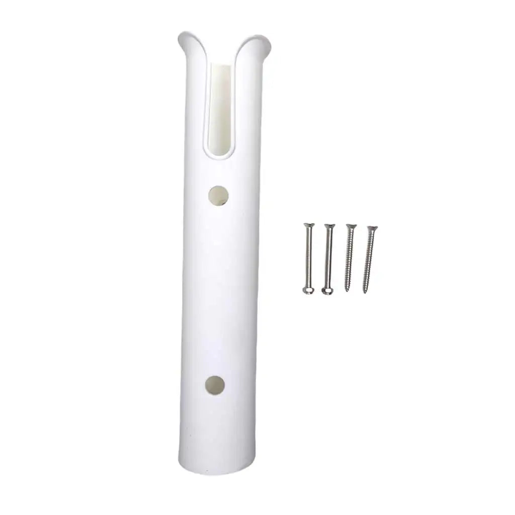 1/2 PCS Marine Boat Yacht Fishing Rod Holder Nylon Mounting Single Tube Flush Mount Boat Rod Holder With Screws Oasis Select white Pcs1