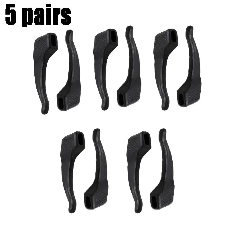 5-20pairs Clear Anti-slip Ear Hook Eyeglasses Accessories Grip Anti-fall Eyewear Holder Glasses Leg Ear Sleeve Bracket Fastener Oasis Select 5 pairs-black