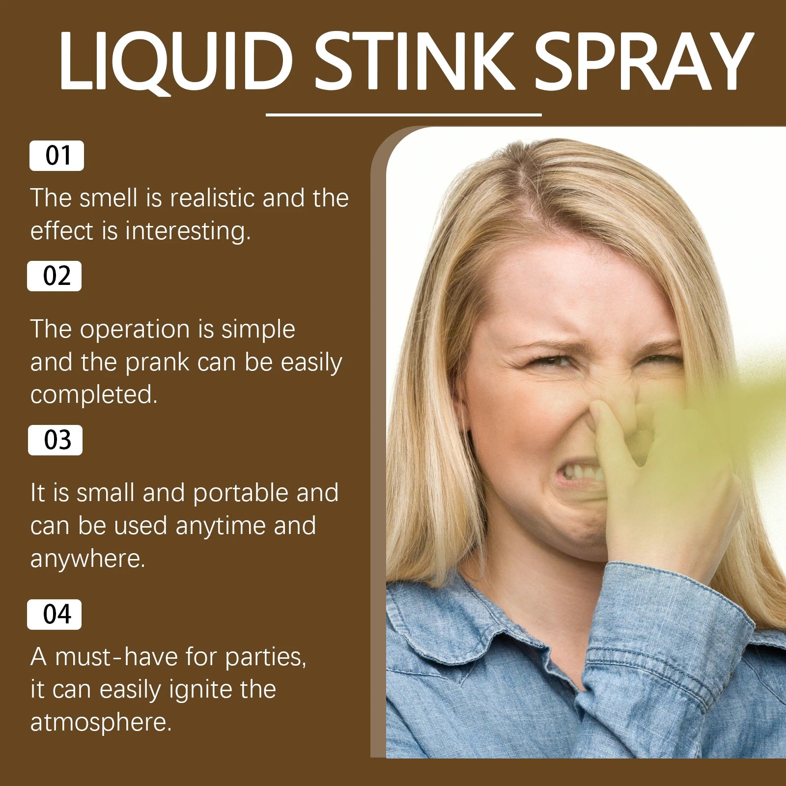 Ultra Realistic Fart Stink Spray Prank Gag Gift April Fools Day Party Joke Funny Novelty Trick Portable Pocket Size Safe Formula Oasis Select