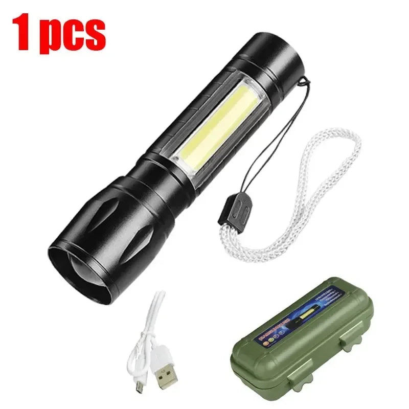 High Power Led Flashlight Portable Rechargeable Spotlights Camping Outdoor Light Lanterna Fishing Lamp Long Lasting Lamps Mini Oasis Select 1pcs-Kd-Fk