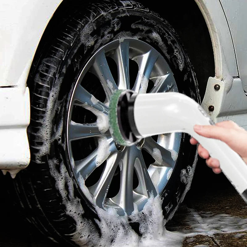 Electric Cleaning Brush with 7PCS Heads Bathroom Kitchen Cordless Handheld Shower Scrubber Spin Cleaner Multifunctional Cleaner Oasis Select