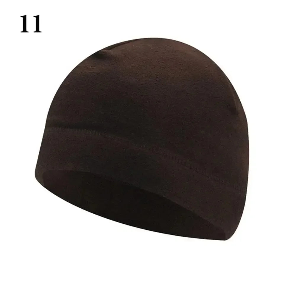 Men Polar Fleece Caps Winter Warm Outdoor Sports Skiing Cycling Cap Hat Windproof Soft Beanie Cap Women Ski Bike Hat Caps Oasis Select 11Brown