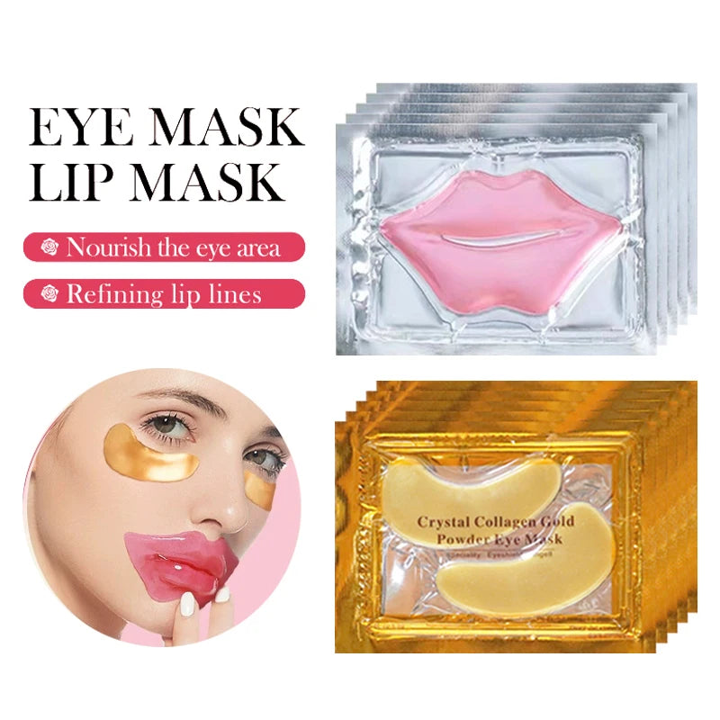 SADOER Collagen Eye & Lip Mask Set – Anti-Aging & Dark Circle Eye & Lip Mask Set Oasis Select