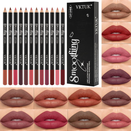 12-Piece Matte Lip Liner Set – Long-Lasting All Skin Tones Lip Liner Set Oasis Select