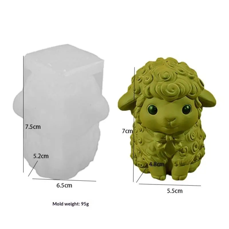 3D Fluffy Sheep Silicone Mold – Candle, Soap, Resin & Baking