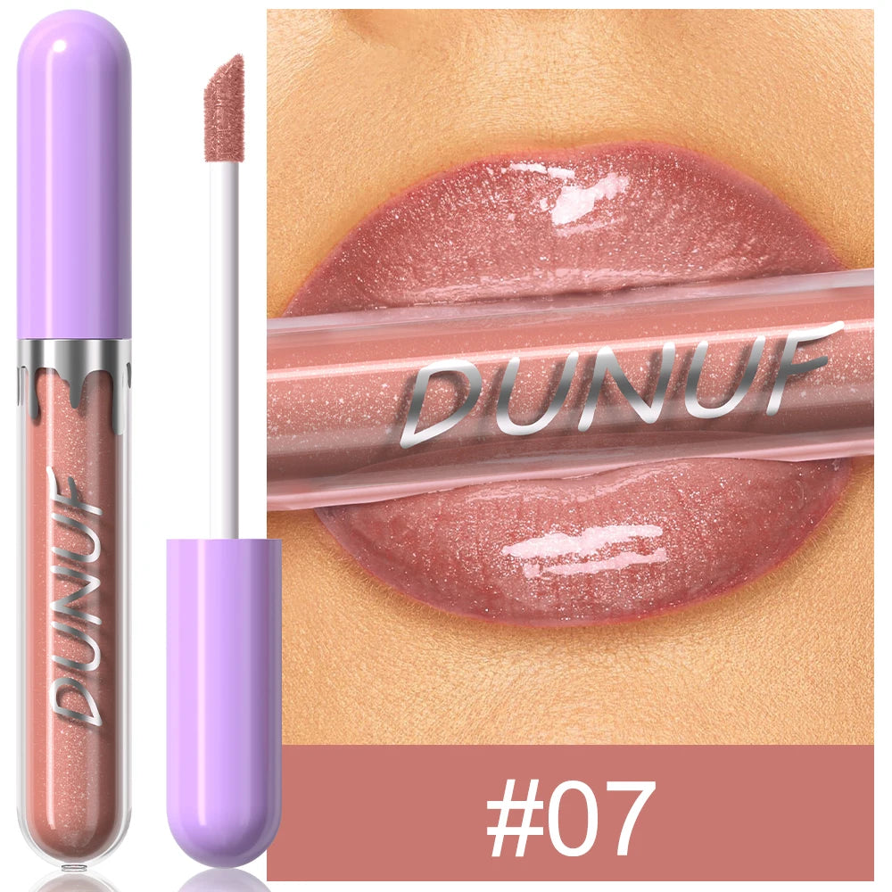 DUNUF Pearl Lip Gloss Moisturizing Lip Gloss Easy Color Lipstick Oasis Select 07