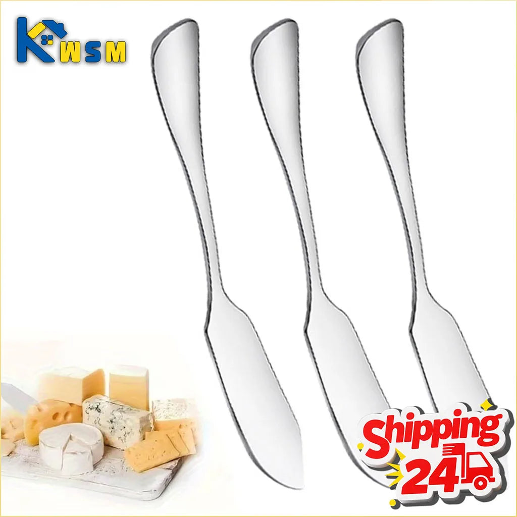 1-10PCS Stainless Steel Butter Knife Cheese and Jam Spreader for Dessert Tables and Charcuterie Boards A Kitchen Serving Utensil Oasis Select