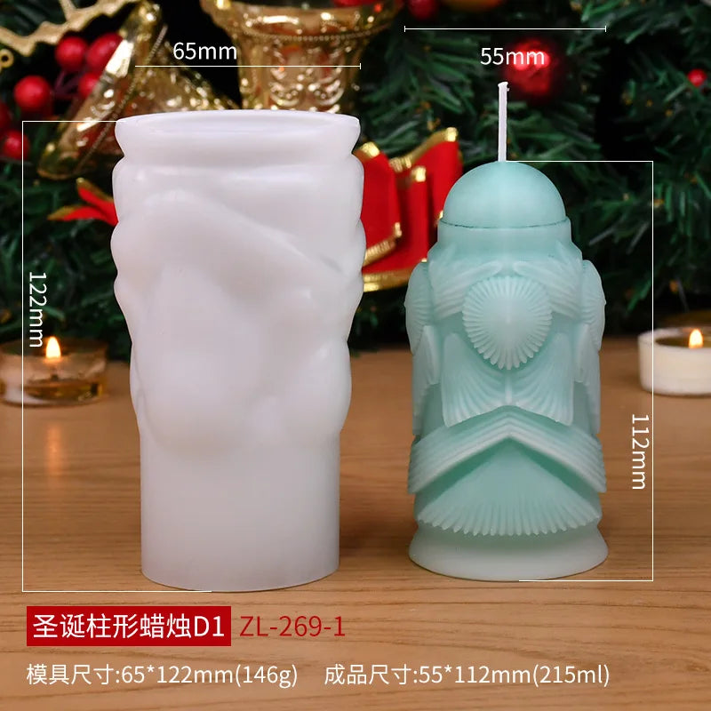 Christmas cylinder aromatherapy candle silicone mold DIY handmade Christmas gift diffuser stone mold Oasis Select D1 ZL-269-1