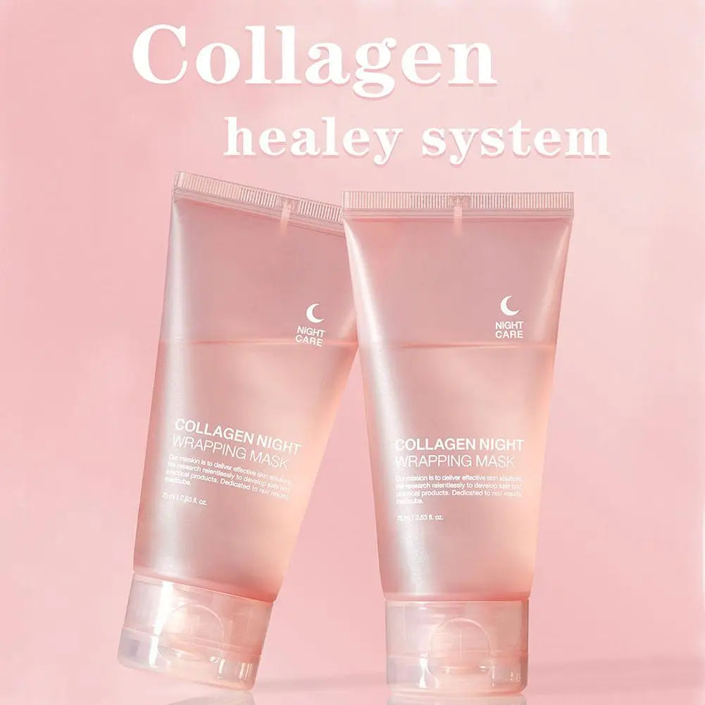 Hydrolyzed Collagen Overnight Facial Mask Wrapping Peel-Off Mask Hydrating Firming Mask for Elasticity Reduces Sagging Dullness Oasis Select