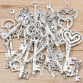 50g/pack mini Key Charms Bracelets Necklace Craft Metal Pendant For Jewelry Making DIY Supplies Small Business Supplies Oasis Select antiquity silver