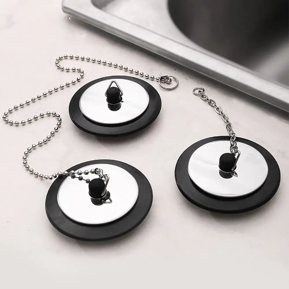 1Pcs Durable Rubber Tub Stopper With Chain Universal Bath Tub Drain 4/4.3/5cm With Hanging Ring Bathtub Plug Bathtub Accessories Oasis Select