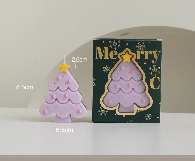 Christmas Scented Candle with Box Mini Christmas Tree Shape Fragrance Candle Home Decor Candle Gift for Friends Women Souvenir Oasis Select As show-2