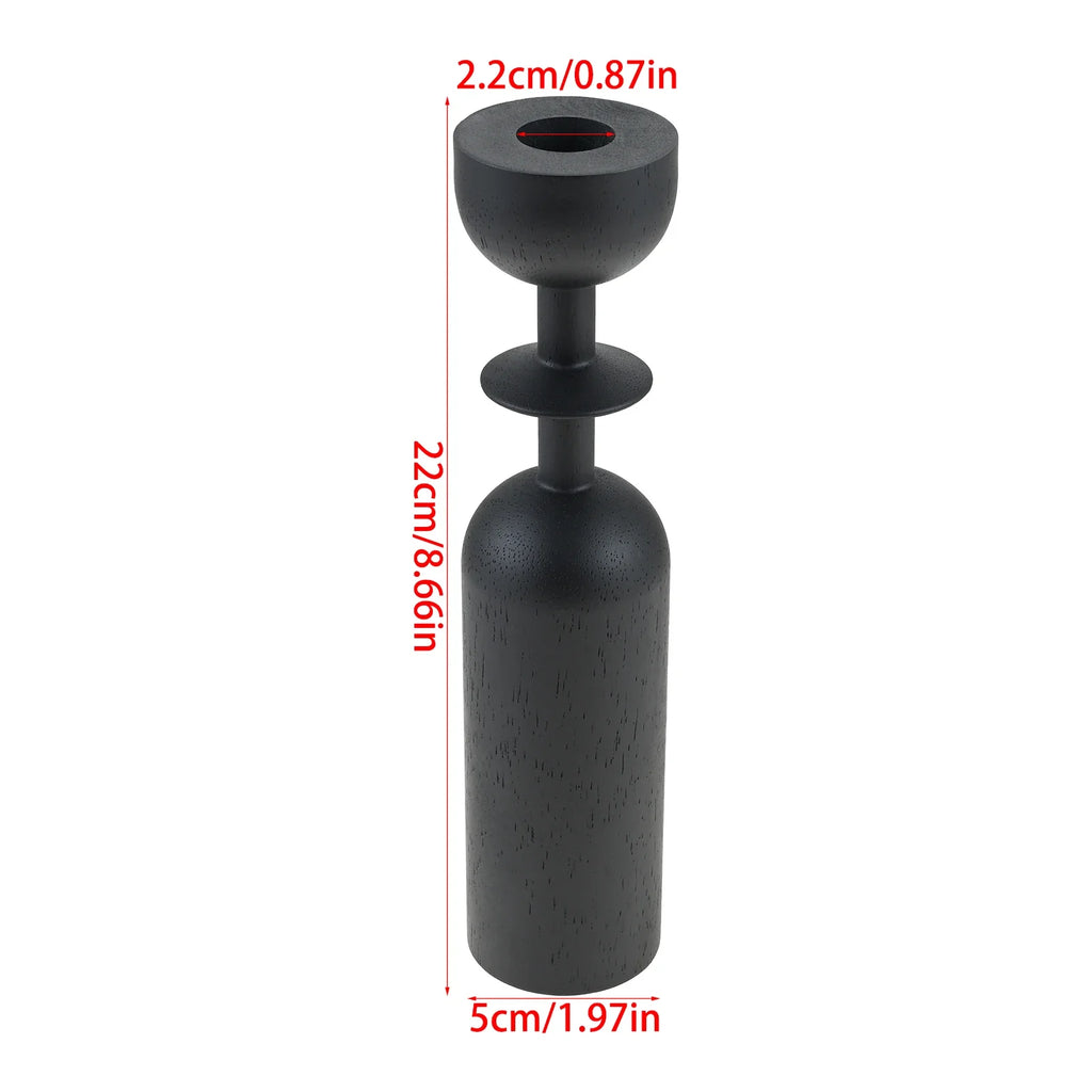 For Decorating Fireplace/dining Table/living Room 1/3Pcs Black Wooden Candlestick Home Decoration Add A Romantic Atmosphere Oasis Select L