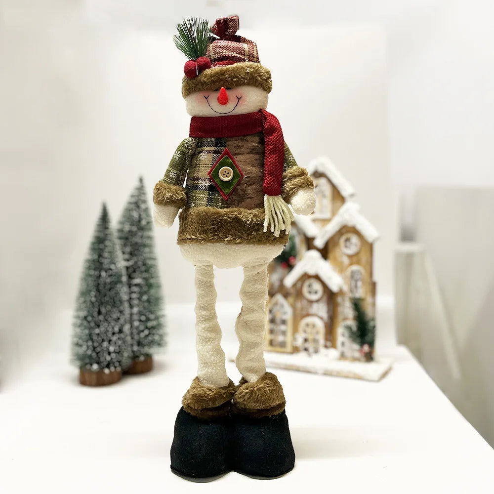 Christmas Vintage Snowflake Gingham Retractable Figure Hotel Shopping Mall Christmas Decoration Decoration Oasis Select B