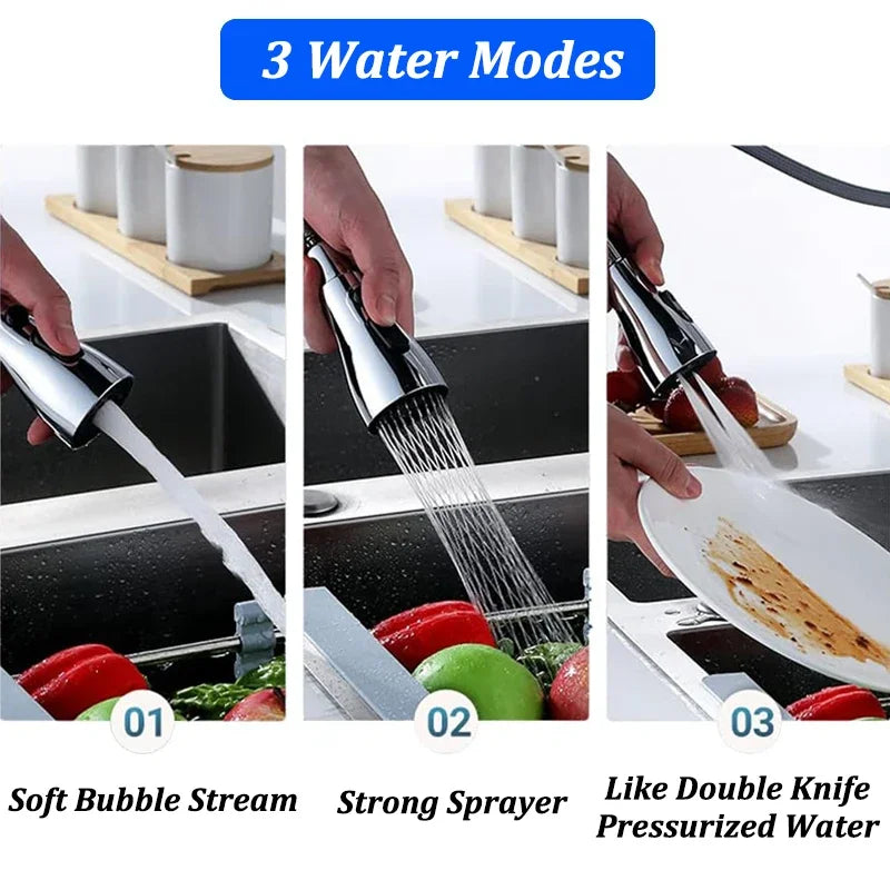 Universal 360° Rotation Kitchen Faucet Extender 3 In1 ABS Durable Water Saving Shower Spray Head Bathroom Basin Tap Replacement Oasis Select